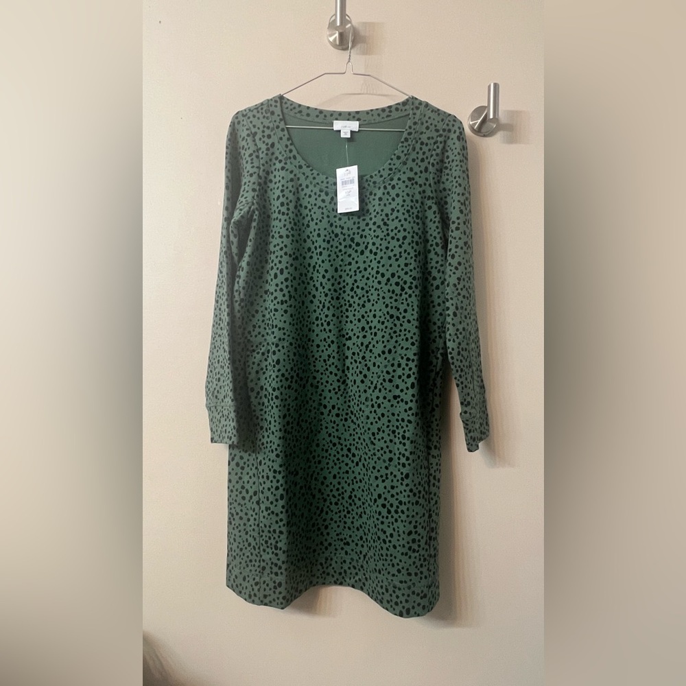J. Jill Fit , Elevate Terry Dress, Ivy. NWT!